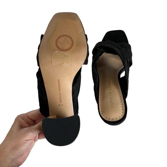 Adrienne Vittadini Women’s Genie Crossover Black Block Heel Sandals Size 8 - Picture 5 of 6